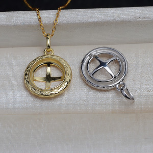 Ensemble d'accessoires DIY en argent S925 avec pendentif plat en nacre de cheval de 10 mm, support de boucles d'oreilles, taille de perle 4071, plaqué, artisanat - Product Image 3