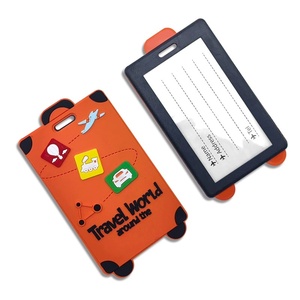 Low Price Creative PVC Cartoon <b>Suitcase</b> Luggage Tag Address Holder Travel Gifts Accessories Air Travel Luggage Tag Cute Keychain - Product Image 5