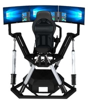 Prêt à expédier Simulateur de jeu de course VR 6DOF Plateforme dynamique avec base de conduite Volant de jeu et trois écrans de 32 pouces