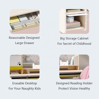 Bureau d'étude en bois massif multifonction ergonomique et réglable pour enfants, pour Table et chaises, avec Protection des yeux, lumière LED, 1 pièce