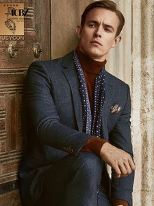 Costumes pour hommes 2 pièces, veste et pantalon, ensemble à simple boutonnage, costumes formels pour mariage et affaires pour hommes - Product Image 4