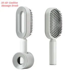 2024 Latest Hair Combs Brush Self-cleaning Base 3d Air Cushion Massage Comb Quick Self Cleaning Detangle Hair Brush For Women