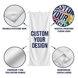 Banderas Nobori Personalizadas OEM de 180x60cm, Tela de Poliéster con Impresión Digital por Sublimación de Logotipos para Deportes, Decoración y Comercio - Product Image 2