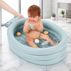 Baignoire gonflable pour bébé, piscine sécurisée et portable, s'adapte à la taille du bébé dès la naissance, insert inclus - Product Image 4