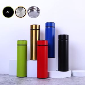 Botella de Agua Inteligente con Logotipo Personalizado, Termo de Acero Inoxidable de Doble Pared con Aislamiento al Vacío, 500 ml, 17 oz, con Pantalla LED - Product Image 1