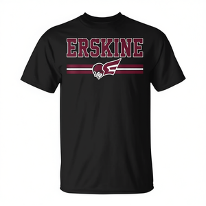 Erskine College Vintage Arch T-Shirt pour femme avec logo noir et marron - Product Image 2