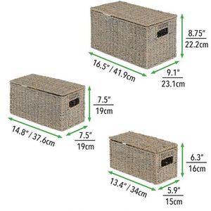 Panier à linge pliable de 40 L, tiroir à linge extractible, panier à linge tissé à la main, isolation, organisateur de fruits pour comptoir - Product Image 4