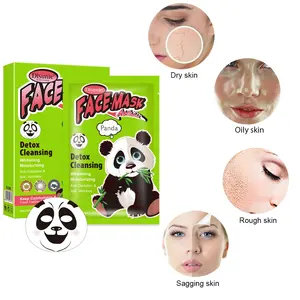 Disco oem máscara facial clareadora hidratante, para pele do rosto, animais panda, anti-rugas, 25f * 8 peças