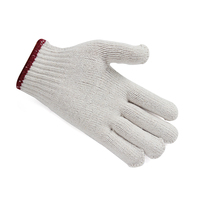 Gants de sécurité blancs en coton régénéré tricoté sans couture, respirants, durables et flexibles, avec logo personnalisé, vente en gros pour l'industrie