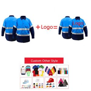 เสื้อเชิ้ตแขนยาวสำหรับงานก่อสร้างแบบสะท้อนแสงเพื่อความปลอดภัยพร้อมโลโก้สั่งทำพิเศษ ชุดยูนิฟอร์มทำงานสำหรับผู้ชาย พร้อมบริการพิมพ์ลาย - Product Image 3