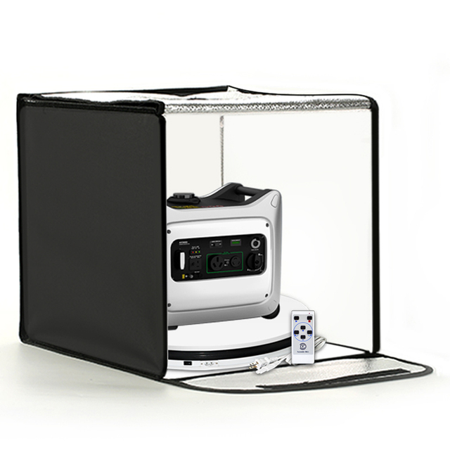 Turntable-BKL Photo Studio Accessories 60cm Lightbox Folding Photography Light Tent Kit with Pvc Backdrop (without Turntable)