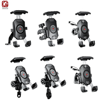 Support de téléphone portable pour moto Kewig 15W avec chargeur USB Type-C sans fil, rotation à 360°, base étanche, déverrouillage rapide en un clic