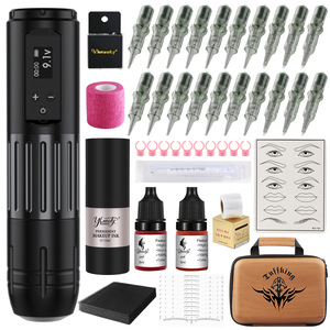 Kit de maquillage permanent Tuffking, machine rotative pour tatouage, avec aiguilles, encre et outils pour maquillage des sourcils, des lèvres et des yeux - Product Image 3
