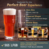 Verre à bière moderne de 500 ml en verre sans plomb, réutilisable, écologique, compatible lave-vaisselle, avec logo personnalisé pour usage domestique et commercial