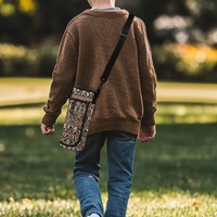 Sac de transport pour bouteille d'eau personnalisé avec motif géométrique Masi Tapa Island et bandoulière réglable