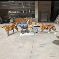 Sculpture en résine grandeur nature, statue d'animaux de la jungle artificielle, éléphants, tigres, zèbres, girafes, accessoires de fête, décorations