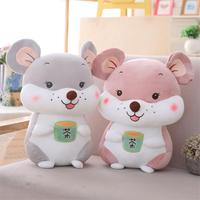 Dessin animé tasse de thé chat poupée Super doux en peluche jouet avec PP coton remplissage brodé Technique mignon thé souris oreiller coussin