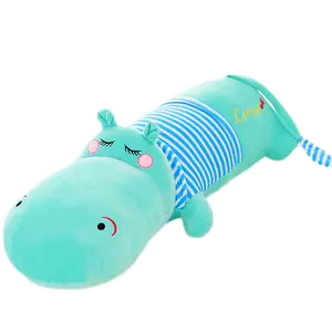 Custom Cute Fat Green Hippo Plush Toy For Kids