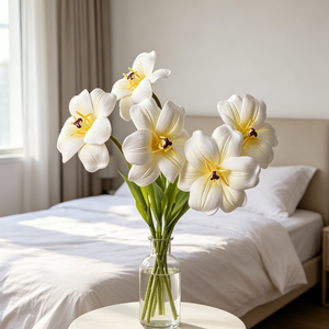 Bouquet de fleurs artificielles en tulipes marron imprimées en 3D, écologiques, de haute qualité, durables, pour la maison, accessoires photo artificiels - Product Image 1
