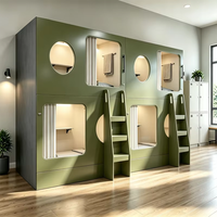Lit superposé individuel avec rideau d'intimité, capsule de couchage à 4 compartiments pour auberge et hébergement familial