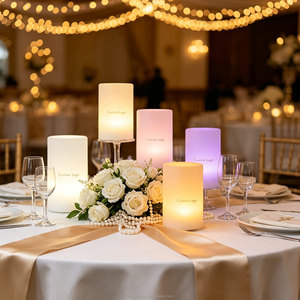 Lampe sans fil de luxe pour l'hôtellerie, en plastique, 16 couleurs RVB, avec <span class=keywords><strong>abat</strong></span>-<span class=keywords><strong>jour</strong></span> personnalisé rechargeable, pour la décoration de salle à manger, de mariage, d'hôtel - Product Image 4