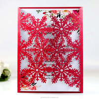 Tarjeta de invitación de corte láser para Navidad, copo de nieve y copo de nieve, gran oferta