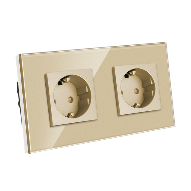 Bingoelec 16A Double Wall Germany Electrical Outlet Power Schuko Socket Led Night Light Mushroom Wall Socket Plug Type F