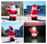 Auto-conception Cour Éclairage Gonflable Père Noël Décoratif Géant Gonflable Père Noël avec Bonbons