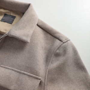 Autunno/inverno nuova giacca stile da <span class=keywords><strong>uomo</strong></span> a maniche lunghe con cerniera in lana con risvolto a doppia tasca tridimensionale sartoriale - Product Image 5