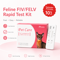 Katzen FIV/FeLV Kombi-Schnelltest-Kassette, Feline Antikörper-Antigen Diagnostik-Set für Tierarztpraxen