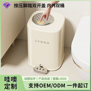 Cubo de Basura Uford Cilíndrico de 1.33 Kg con Botón de Presión para Uso en Interiores - Product Image 5