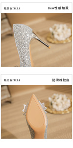 Da <span class=keywords><strong>donna</strong></span> con tacchi alti décolleté da sposa Sexy da sposa da <span class=keywords><strong>donna</strong></span> <span class=keywords><strong>scarpe</strong></span> medie da ballo per ufficio di San Valentino - Product Image 4