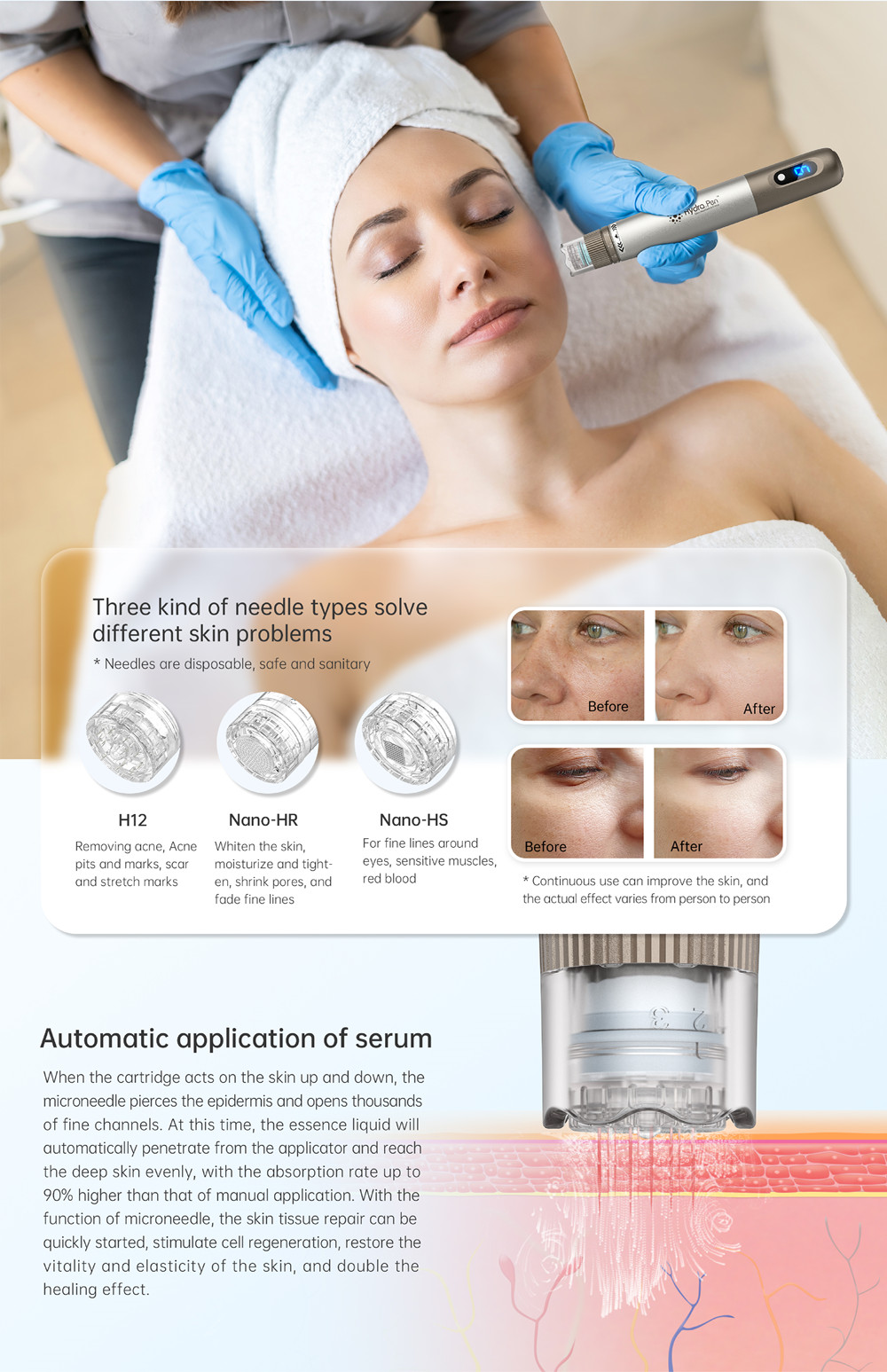 New arrival Liquid Injector Hydra pen Microneedling Hydra Pen H3 For Skin Rejuvenation