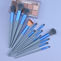 Ensemble de 13 pinceaux de maquillage de luxe en fibres synthétiques, pinceau éventail, poils super doux, manche en plastique, tube en alumine épaissi pour le visage