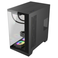 Boîtier d'ordinateur de jeu ATX panoramique blanc OEM AntarcChill Factory, châssis de tour moyenne en verre trempé, prend en charge 11 ventilateurs, type-C