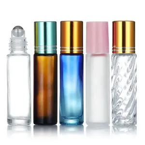 Rỗng 10 ml 5 ml 6ml 8ml 10 ml Frosted rõ ràng Con lăn thủy tinh chai cuộn trên chai cho tinh dầu