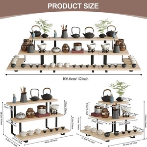Wooden Storage <b>Rack</b> 3 Tier Natural Wood Color Standing Type Multifunctional Kitchen Countertop <b>Shelf</b> - Product Image 4