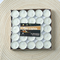 Vente en gros Mini bougies chauffe-plat à flamme brillante sans fumée non parfumées Lot de 50 bougies avec mèche en coton