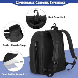 Sac à dos de pickleball avec capacité pour 4 raquettes, compartiment à chaussures et crochet pour clôture - Taille unique pour hommes et femmes - Product Image 4