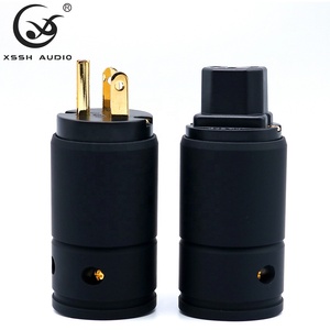 Hifi AC Power cắm yivo âm thanh tự làm OEM ODM đồng nguyên chất mạ vàng Nam Nữ EU châu Âu chúng tôi <span class=keywords><strong>IEC</strong></span> C15 điện kết nối điện - Product Image 6