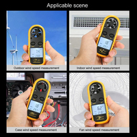 Anémomètre GM816, vitesse du vent, mini-anémomètre, débit d'air, température, avec anémomètre numérique, rétroéclairage LCD, mesure de la vitesse du vent 0-30 m/s