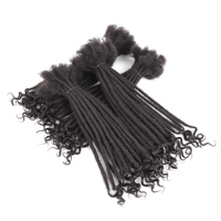 Dreadlocks in Capelli Umani Non Trattati con Estremità Ricciute, Extension Dread Loc Fatte a Mano per il Commercio di Rivendita