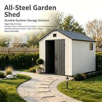 Abri de jardin mobile pré-soudé pour outils, étanche, facile à assembler, pour usage résidentiel en extérieur