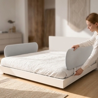 Barrière de sécurité pour bébé pliable et portable OEM, cadre métallique anti-chute, certifiée CE, hauteur réglable, installation facile, protection de lit
