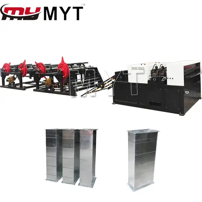 MYT 직사각형 HVAC 공기 덕트 만드는 기계 생산 라인 3 환기 ductwork 제조