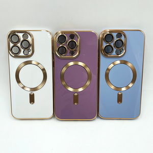 Mạ điện mạ Mag chống sốc an toàn từ di động Bìa nam châm điện thoại sang trọng trường hợp đối với iPhone 16 15 14 11 Pro Max - Product Image 4