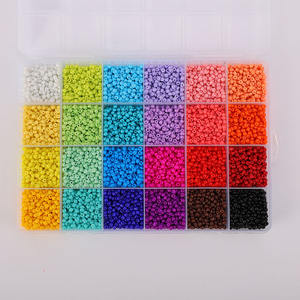 Accesorios <span class=keywords><strong>para</strong></span> pulsera DIY, pintura <span class=keywords><strong>para</strong></span> hornear, cuentas de mijo, Color sólido, sueltas, 2, 3, 4mm, cuentas de cristal, punto de cruz, venta al por mayor - Product Image 1