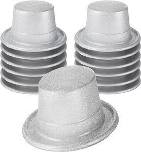 Sombreros de Copa con purpurina Fiesta de disfraces Sombreros de copa de plástico Sombrero de Mago para adultos Suministros de fiesta para niños - Product Image 2