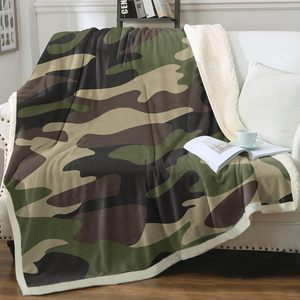 Green Camouflage Fleece <strong>Throw</strong> Blanket for Kids Boys Soft <strong>Brown</strong> Camo Camping Sherpa Blanket for Couch Chair, <strong>Throw</strong> - Product Image 1