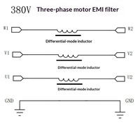 Support anti-interférence EMI pour moteur asynchrone triphasé 380V, filtre de ligne électrique CA monté sur rail pour PLC